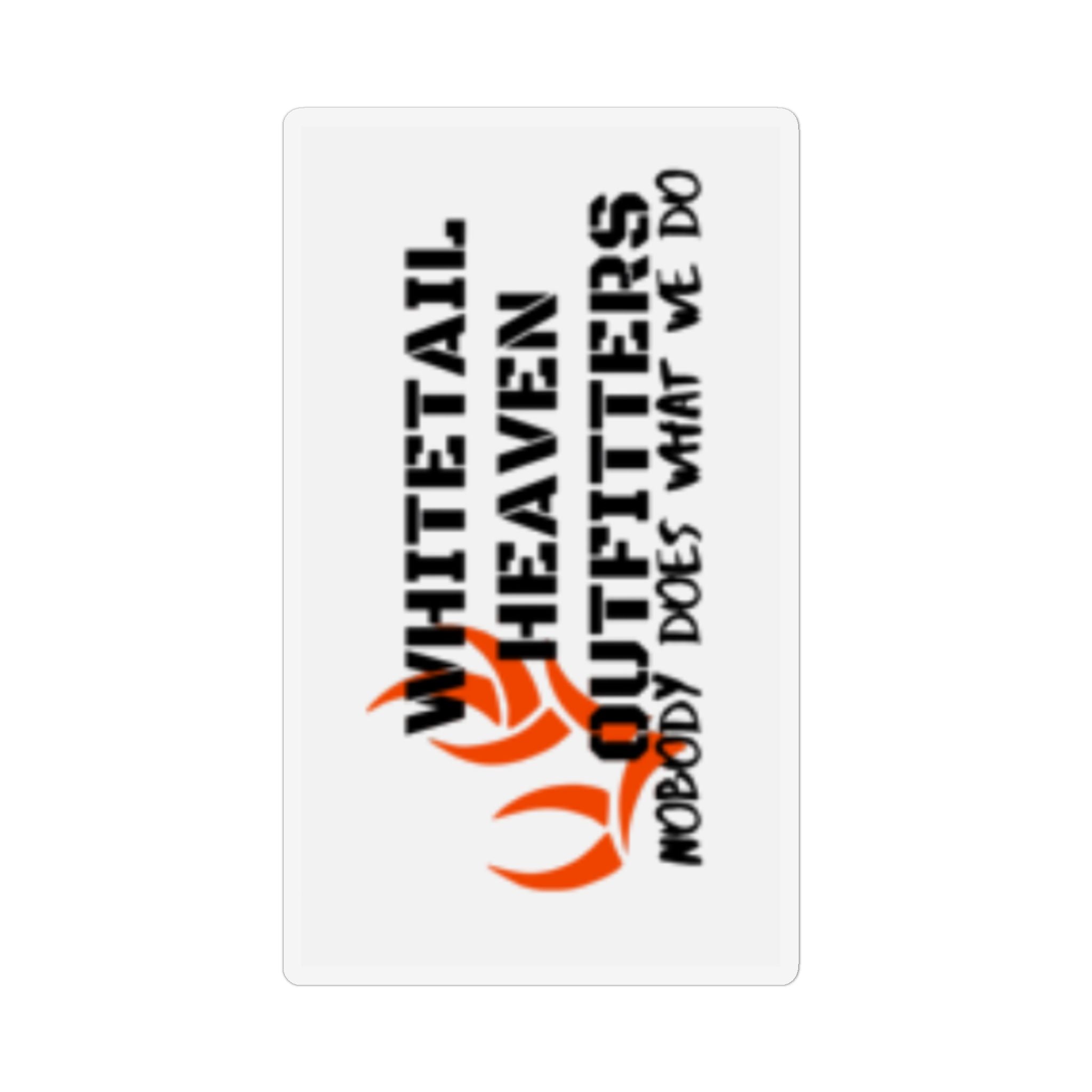 Whitetail Heaven Outfitters Magnet — “Whitetail Heaven Outfitters: Moody Does What We Do” Custom Shape Hunting Magnet