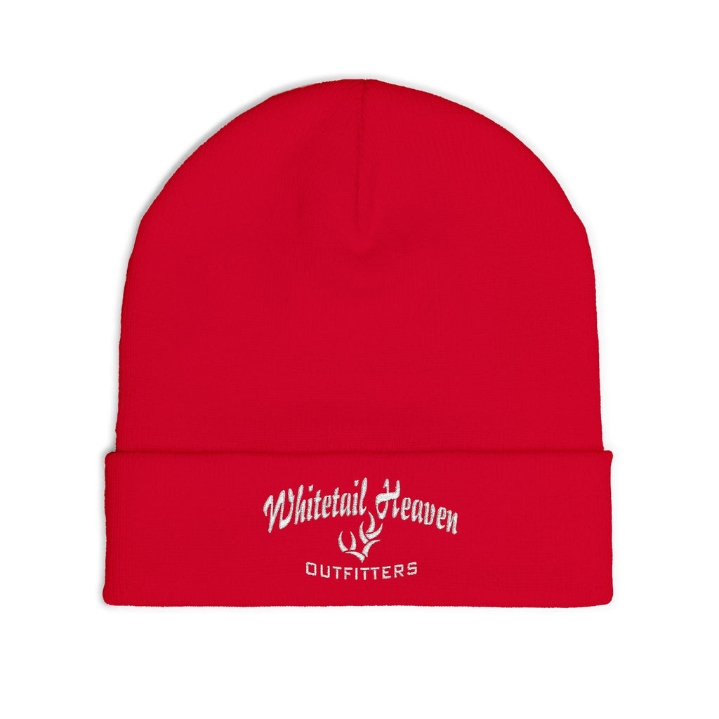 Embroidered "Whiskey River" Knit Beanie - Cozy Winter Hat with Distressed Logo