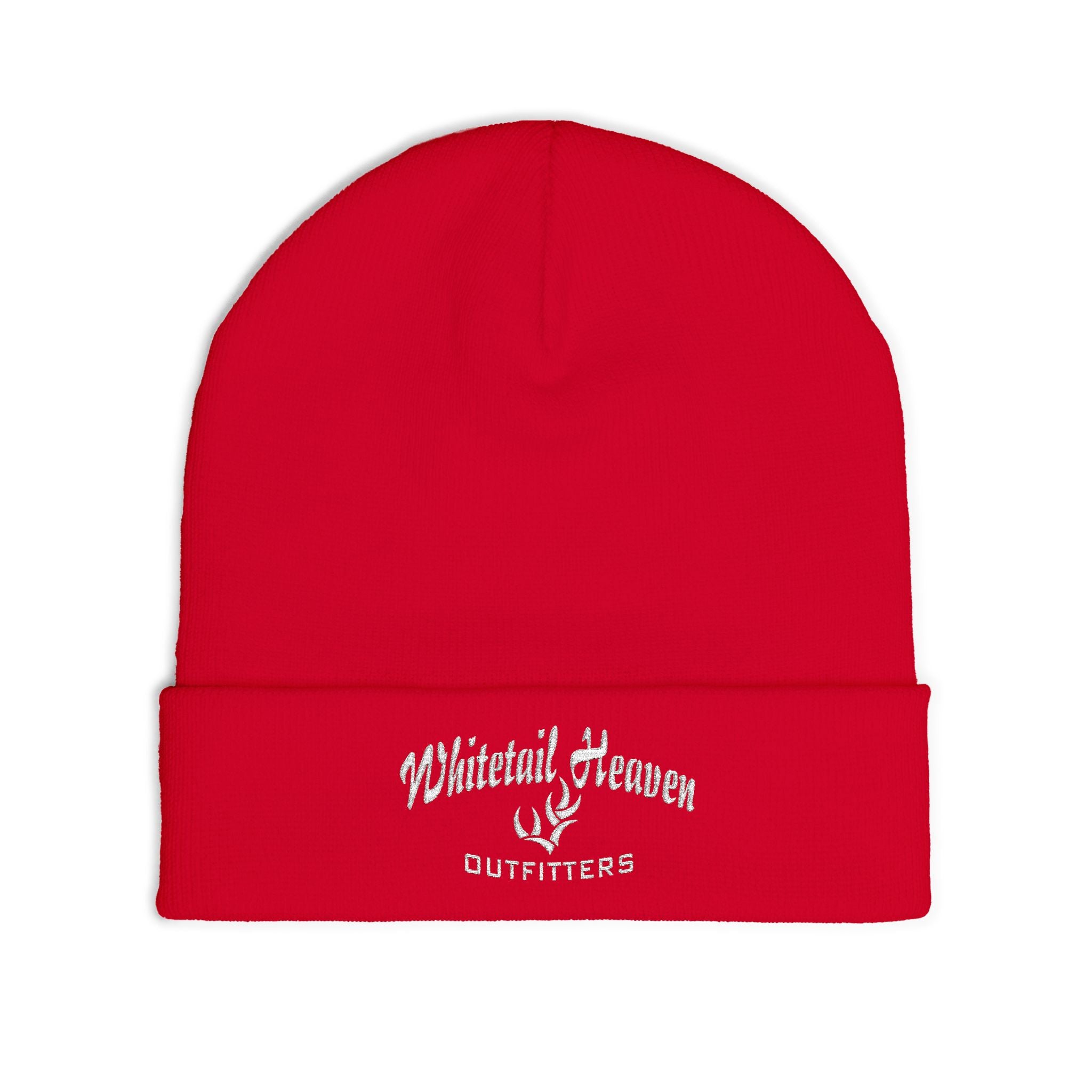 Embroidered "Whiskey River" Knit Beanie - Cozy Winter Hat with Distressed Logo