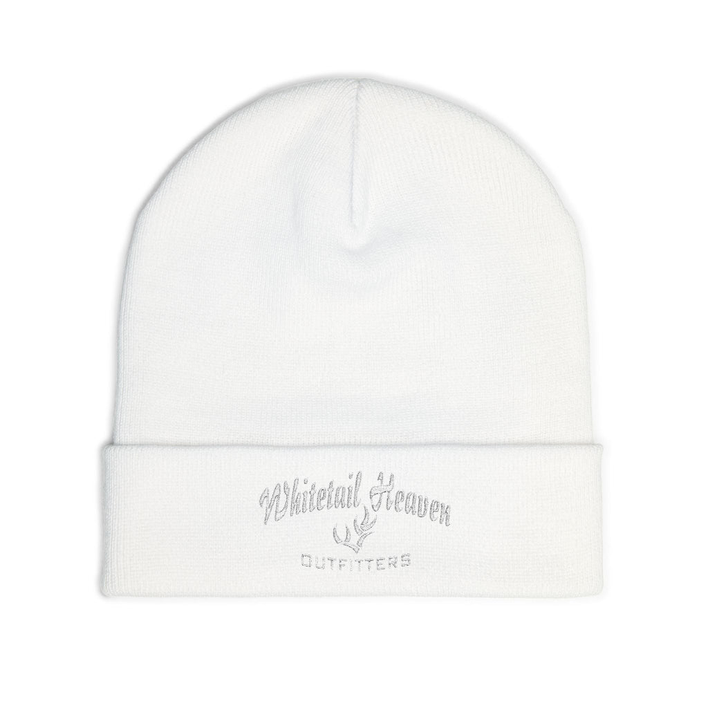 Embroidered "Whiskey River" Knit Beanie - Cozy Winter Hat with Distressed Logo