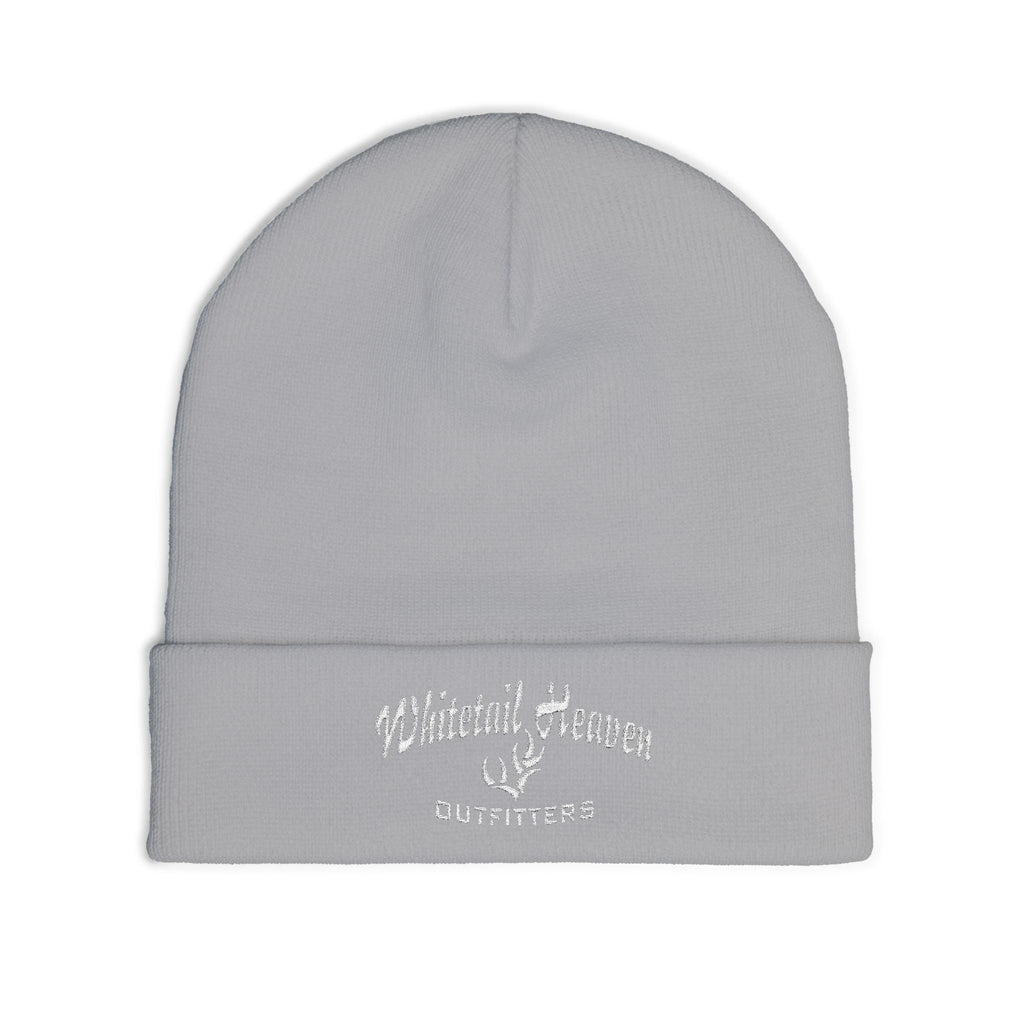 Embroidered "Whiskey River" Knit Beanie - Cozy Winter Hat with Distressed Logo