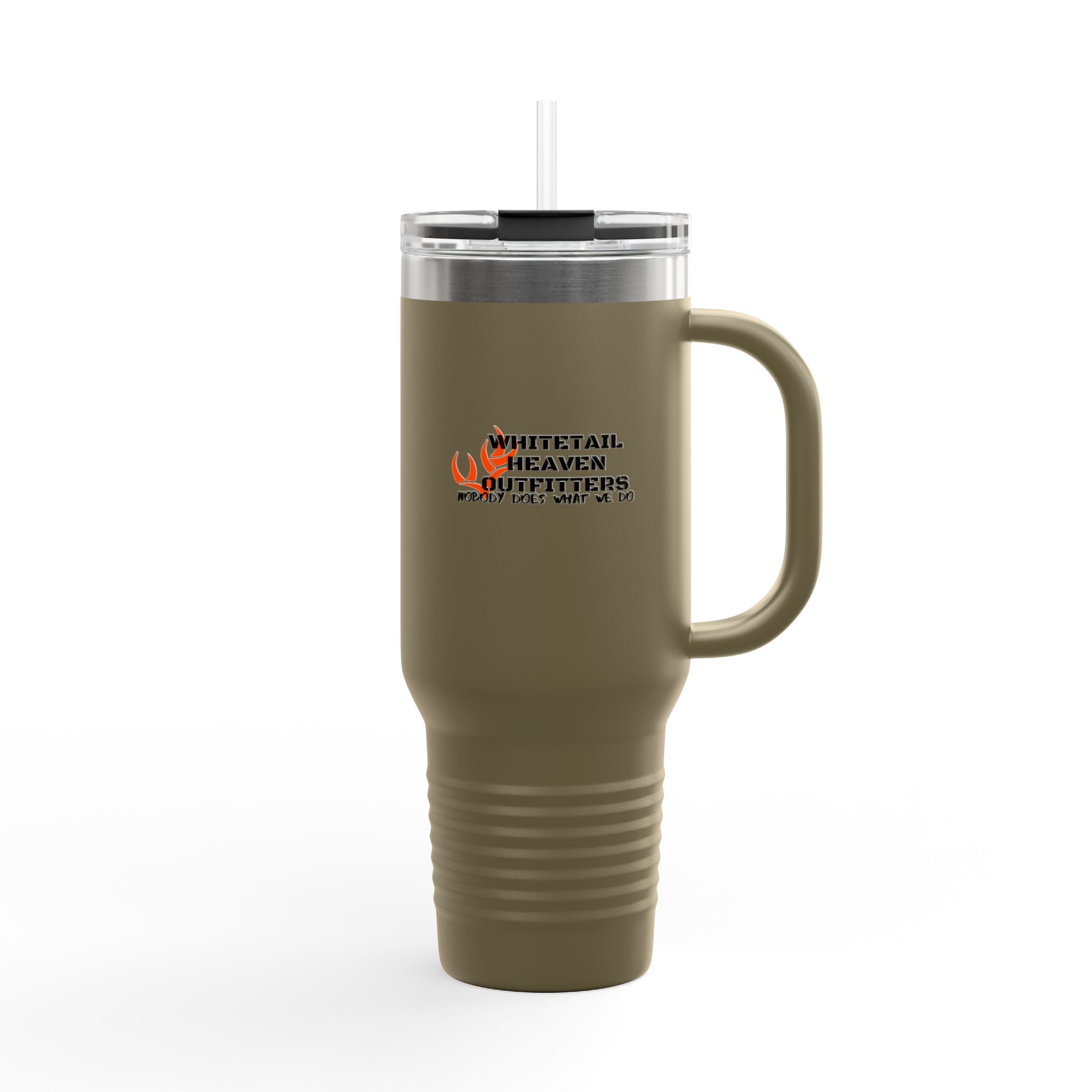 40oz Insulated Travel Mug – Whitetail Heaven Outfitters Logo Tumbler