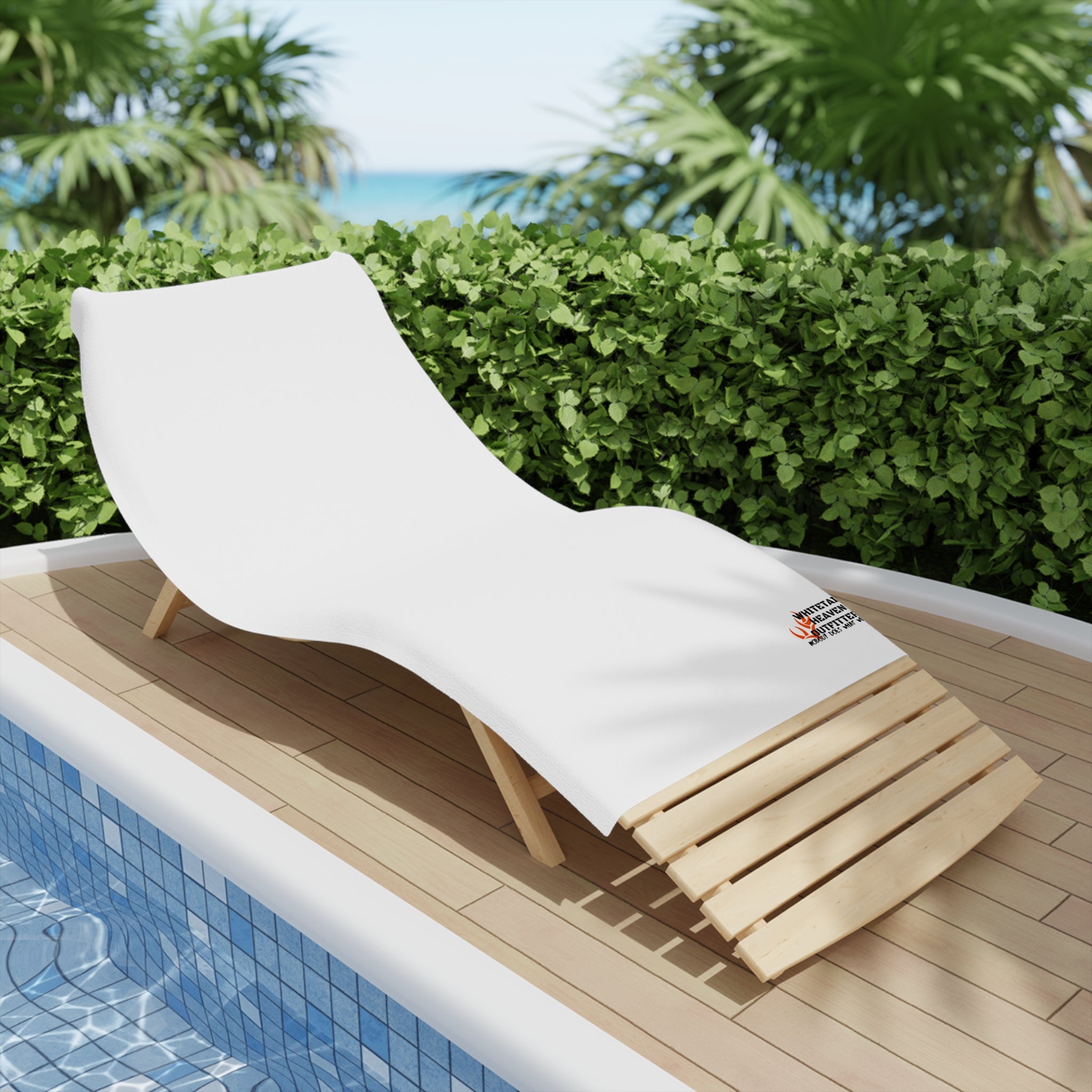 Beach Towel — Minimal Logo White Beach Towel (Small Corner Branding)