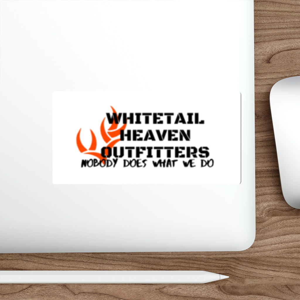 Die-Cut Sticker — Whitetail Heaven Outfitters Logo "Nobody Does What We Do" (Hunting Sticker)