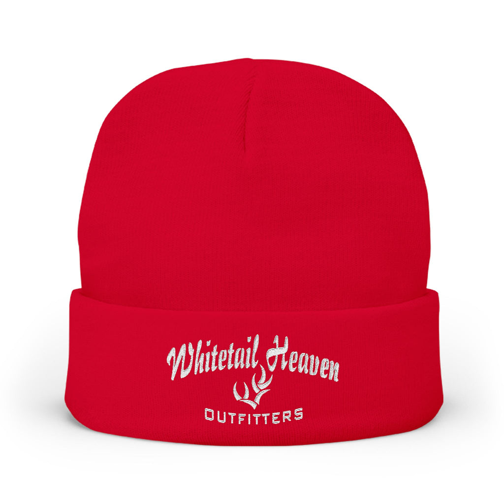 Embroidered "Whiskey River" Knit Beanie - Cozy Winter Hat with Distressed Logo