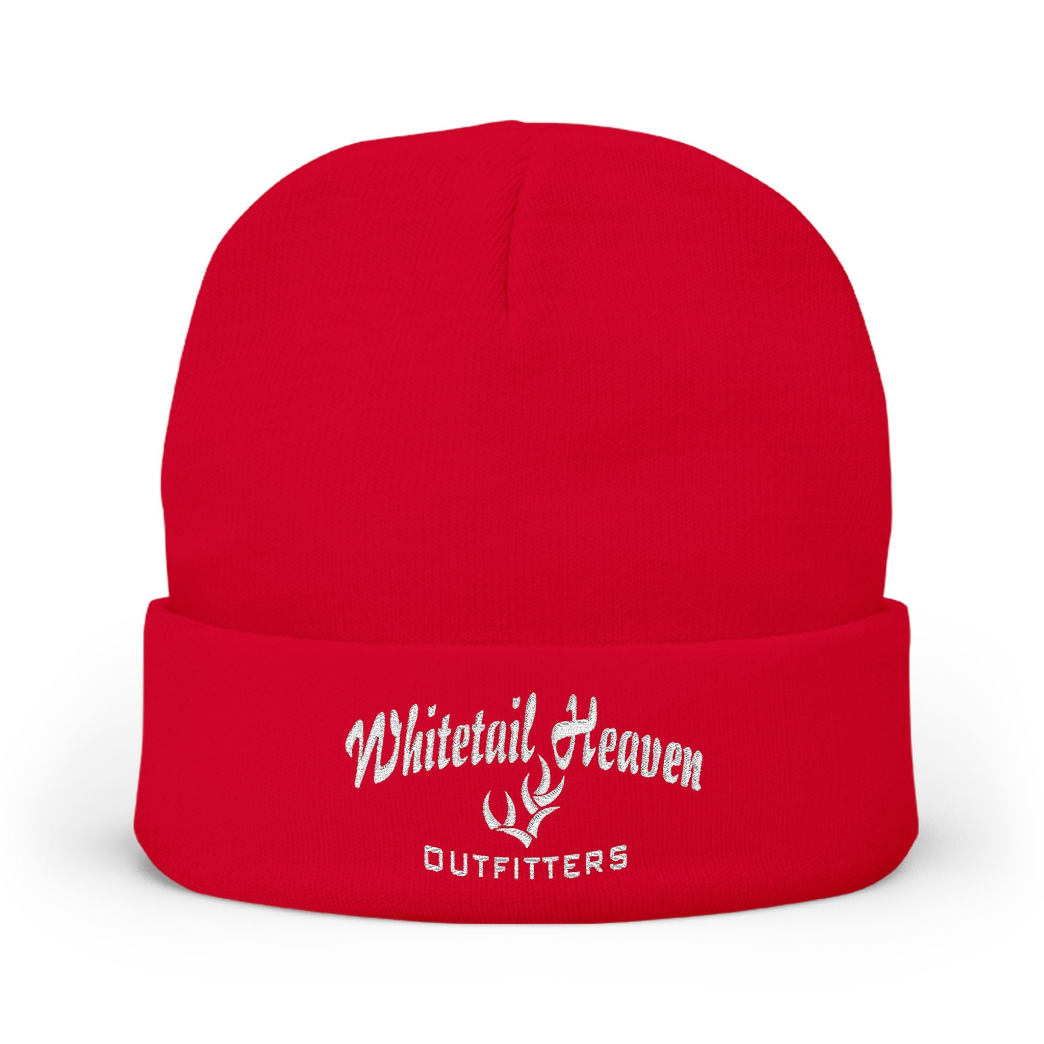 Embroidered "Whiskey River" Knit Beanie - Cozy Winter Hat with Distressed Logo