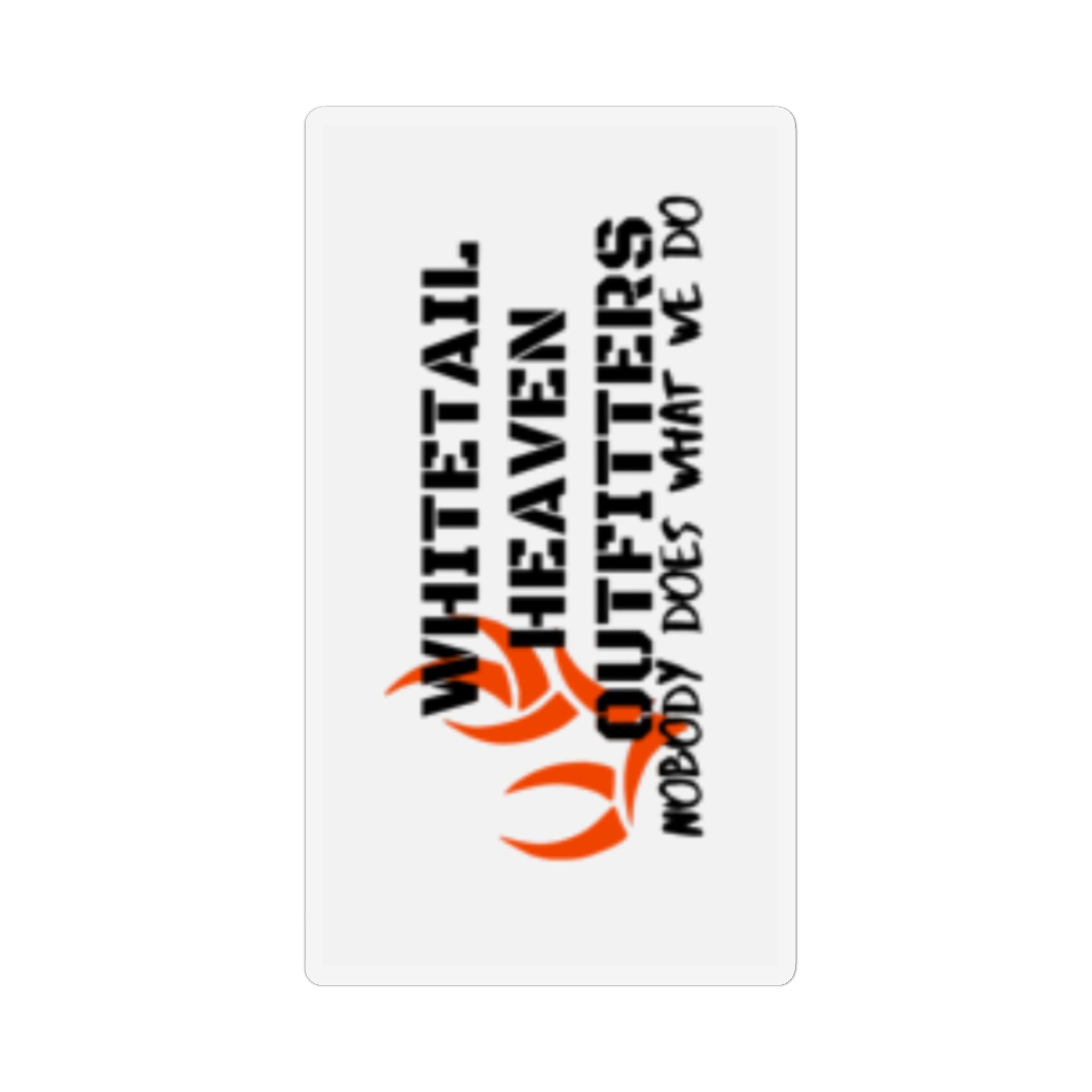 Whitetail Heaven Outfitters Magnet — “Whitetail Heaven Outfitters: Moody Does What We Do” Custom Shape Hunting Magnet