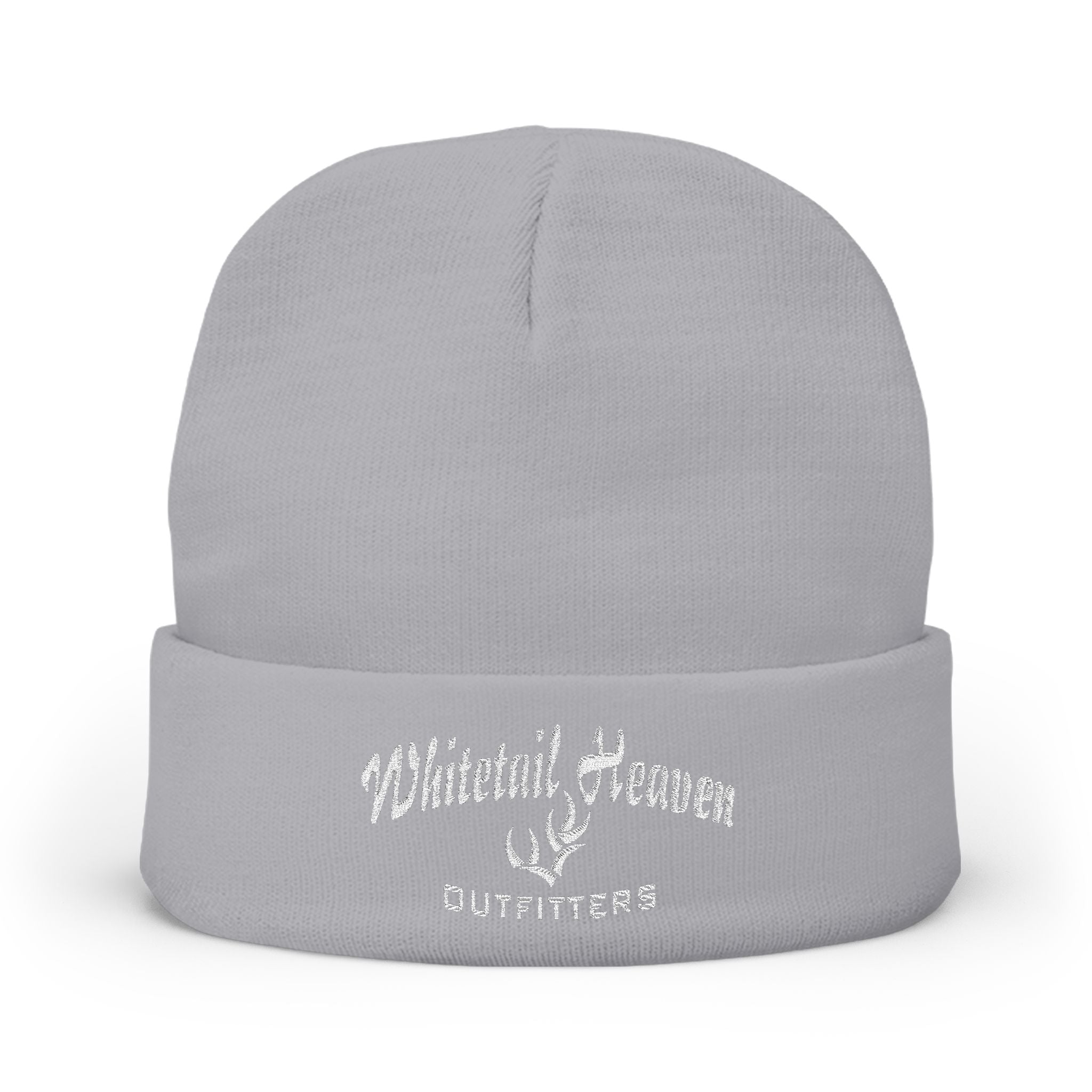 Embroidered "Whiskey River" Knit Beanie - Cozy Winter Hat with Distressed Logo