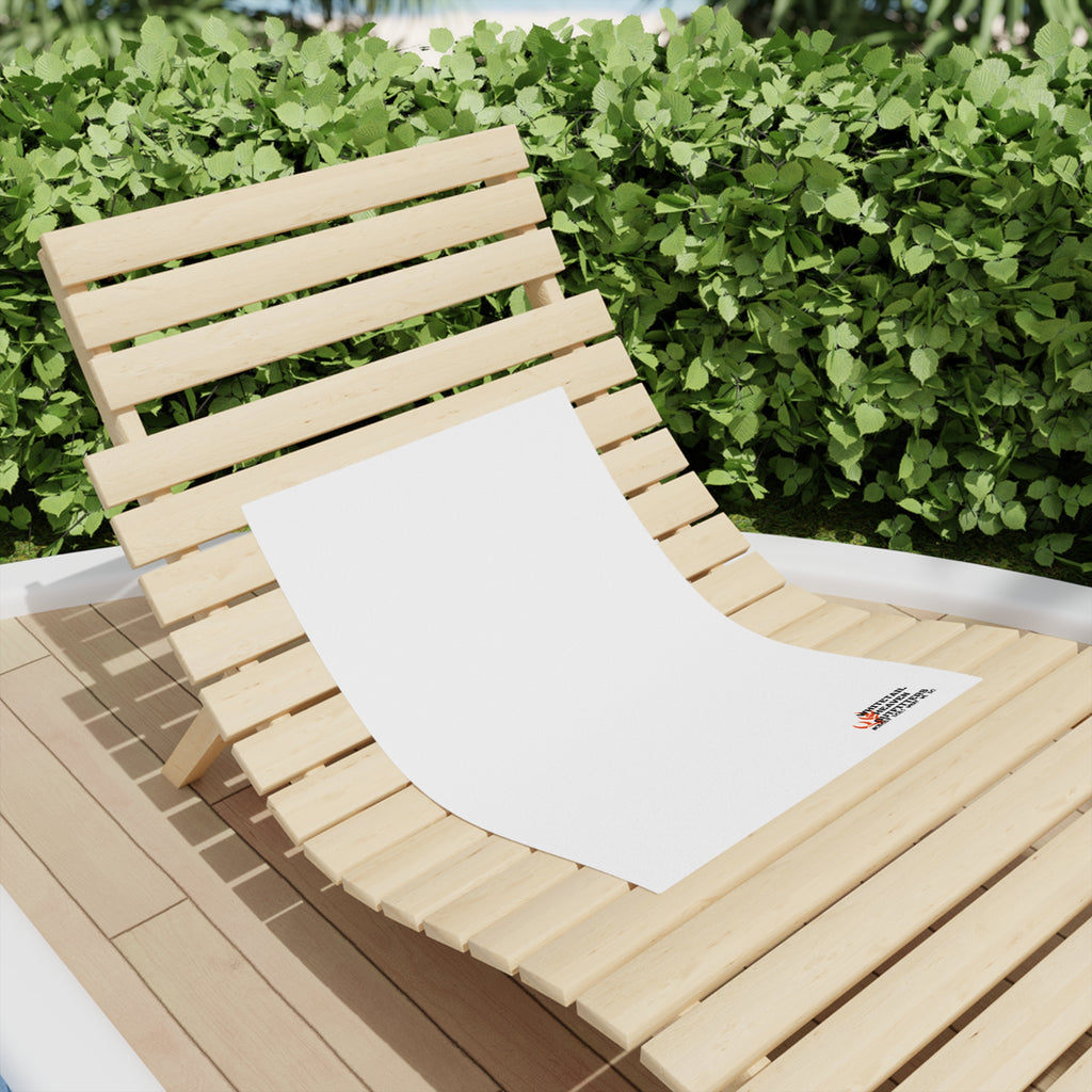 Beach Towel — Minimal Logo White Beach Towel (Small Corner Branding)
