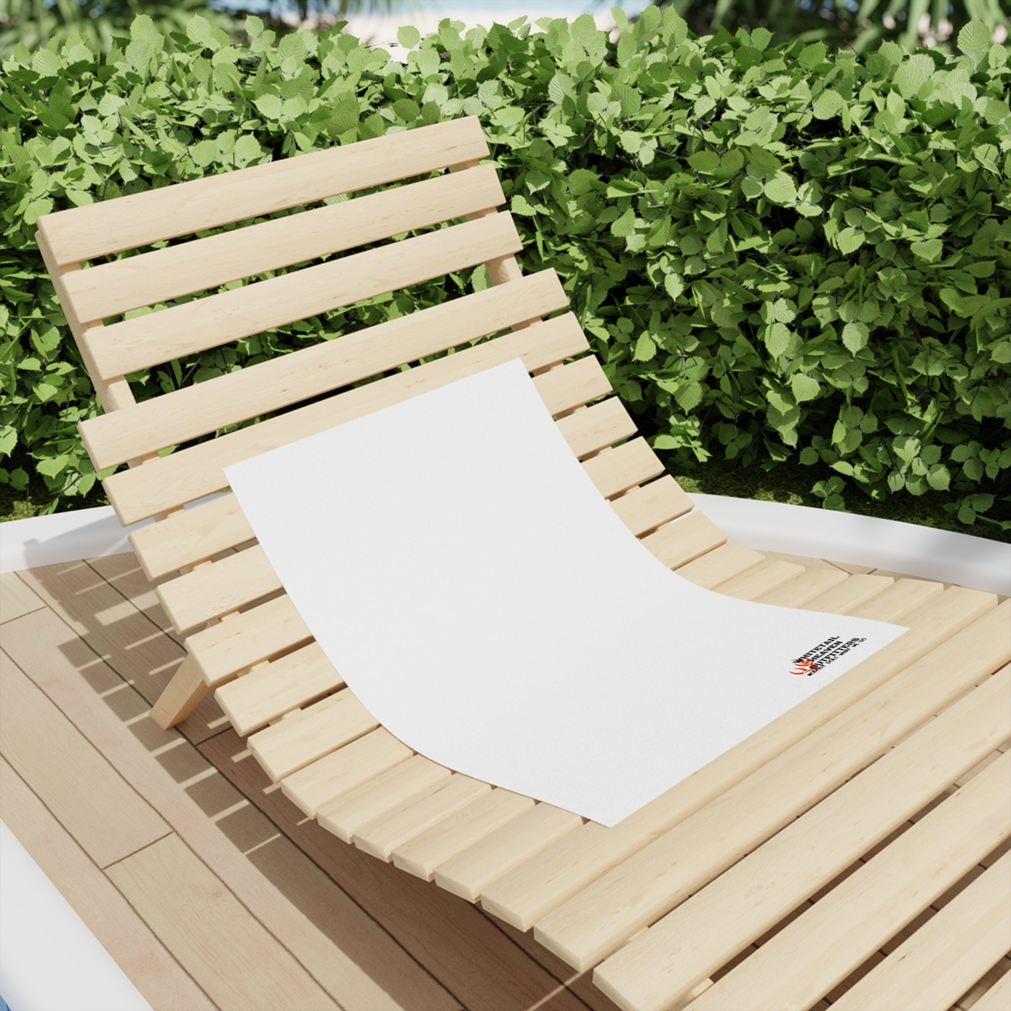 Beach Towel — Minimal Logo White Beach Towel (Small Corner Branding)