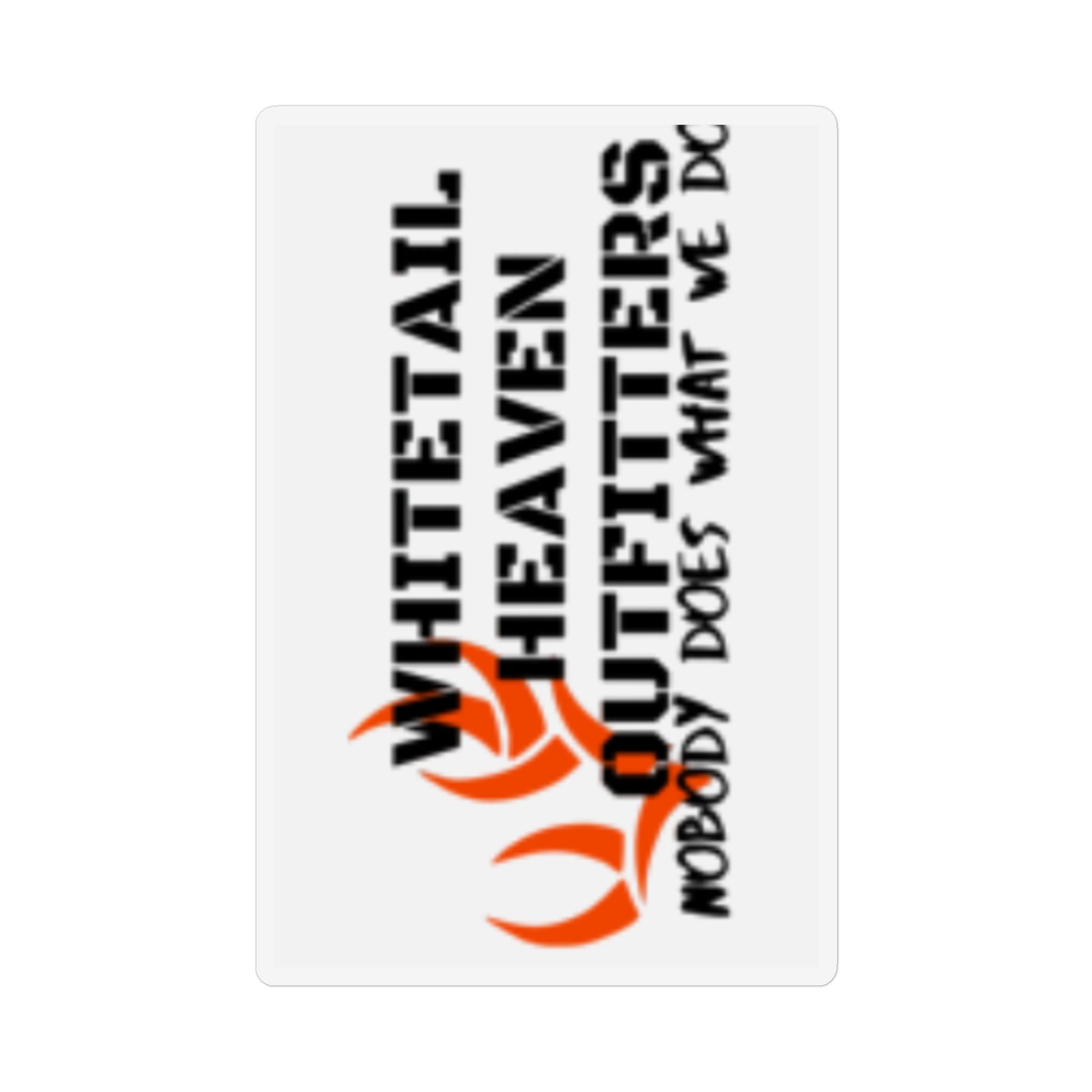 Whitetail Heaven Outfitters Magnet — “Whitetail Heaven Outfitters: Moody Does What We Do” Custom Shape Hunting Magnet