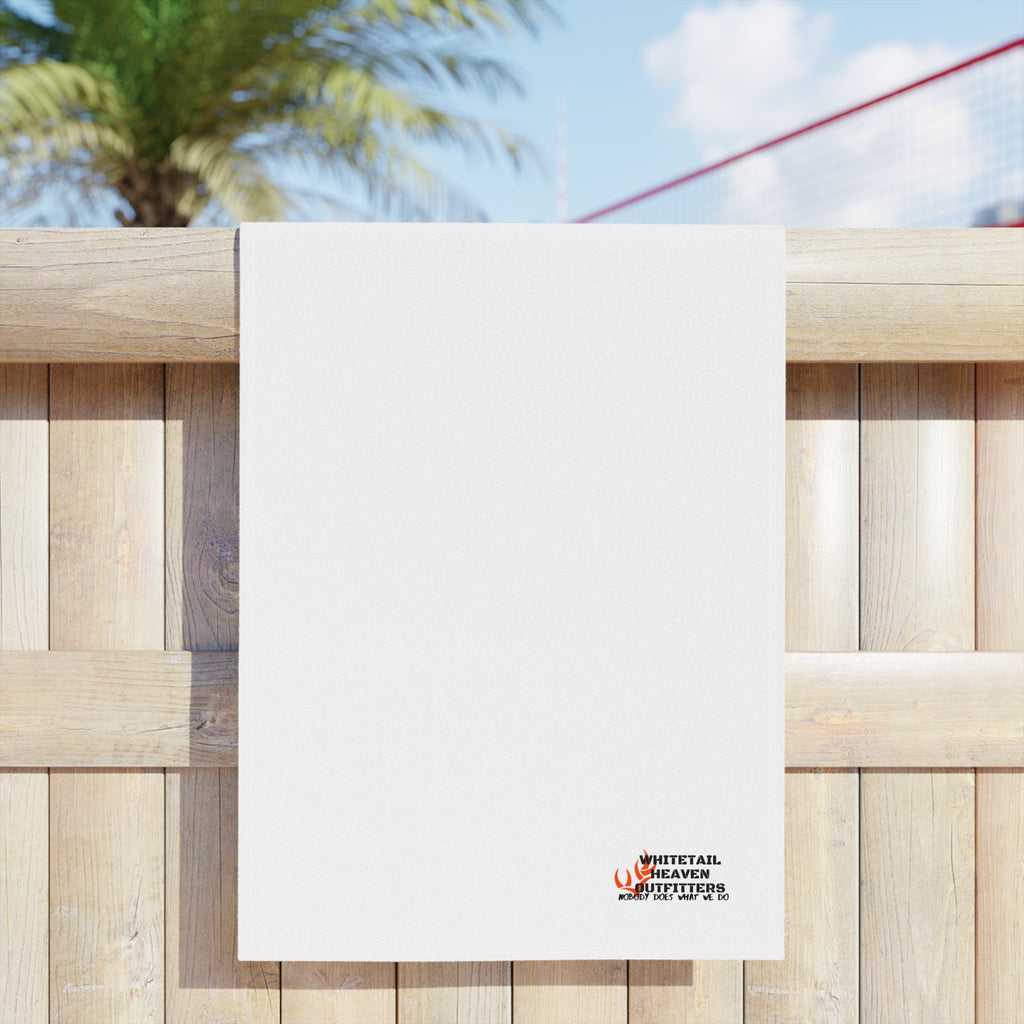 Beach Towel — Minimal Logo White Beach Towel (Small Corner Branding)