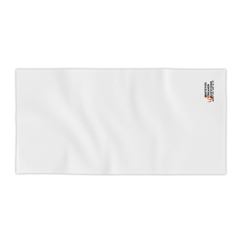 Beach Towel — Minimal Logo White Beach Towel (Small Corner Branding)